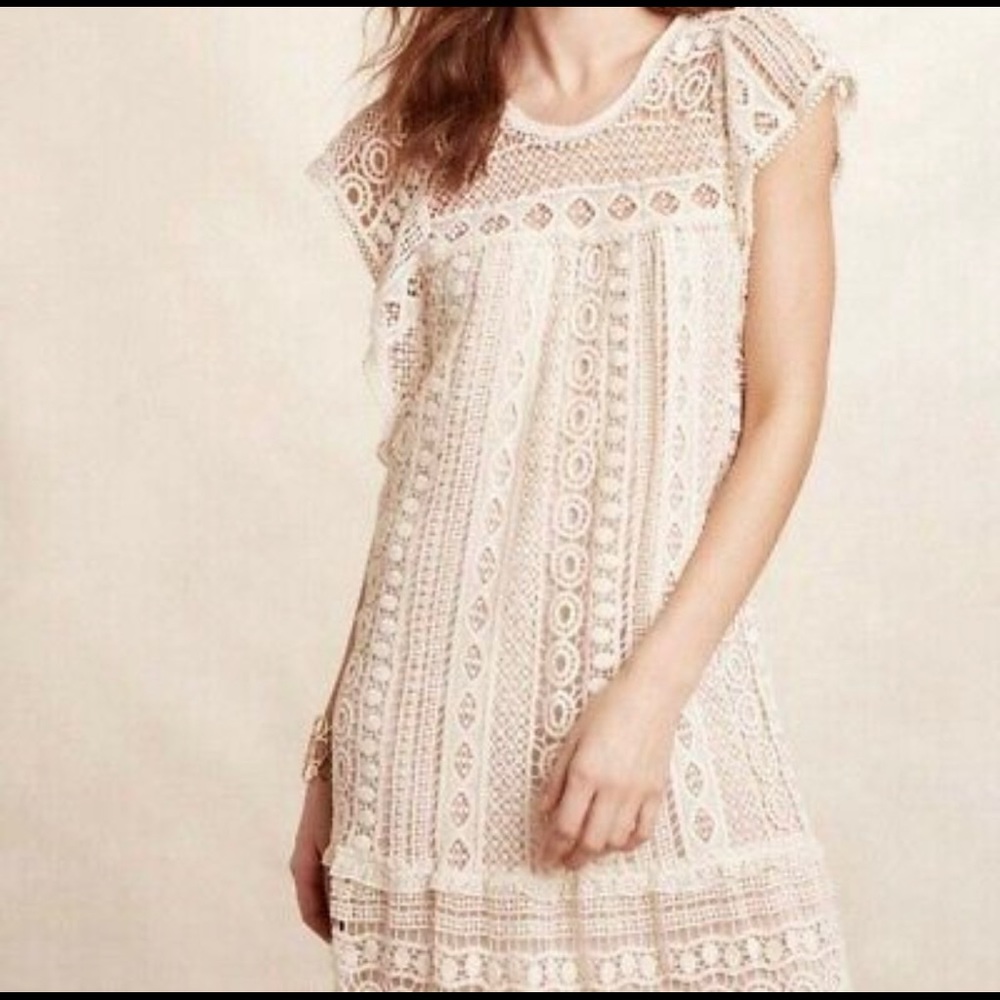 Anthropologie Maeve Crochet Tunic Dress NWOT